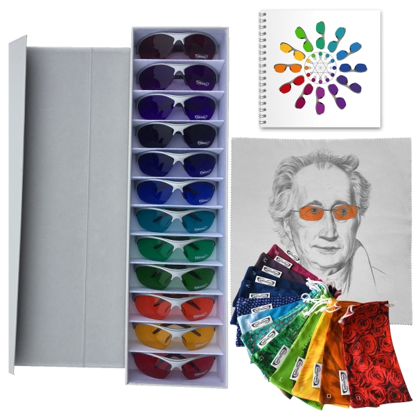 SpektroChrom Color Glasses Set with 12 pairs of color glasses in an exclusive display box - DT12K